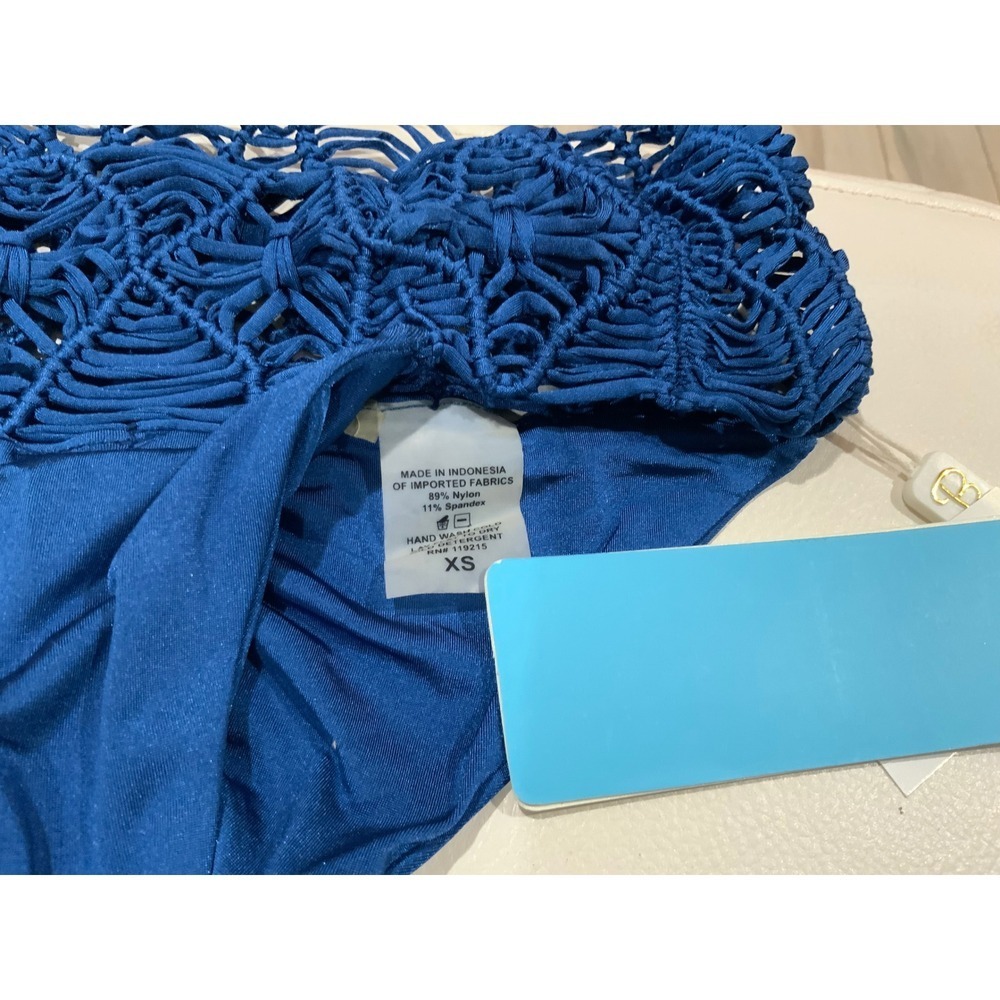 Beach Bunny Dakota Skimpy Macrame Bikini Bottom Symi Blue B18102B1 XS New - Picture 7 of 10